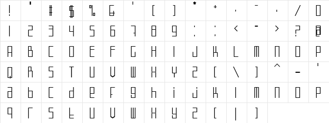 BN Defect Regular  glyph index