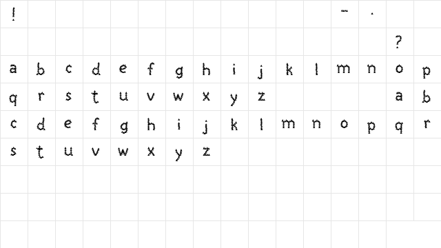 Scooter Boy Free Regular  glyph index
