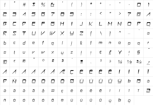 Astron Boy Video  glyph index
