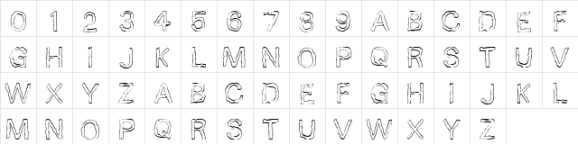 10 Minutes Regular  glyph index