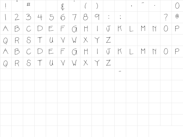 SBC Karen Bear Regular  glyph index