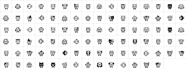 LD Symbol Pals Regular  glyph index