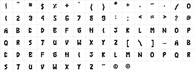 JI Duckabush Caps JI Duckabush Caps  glyph index
