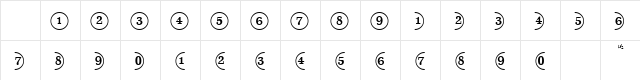 CircledNumbers Normal  glyph index