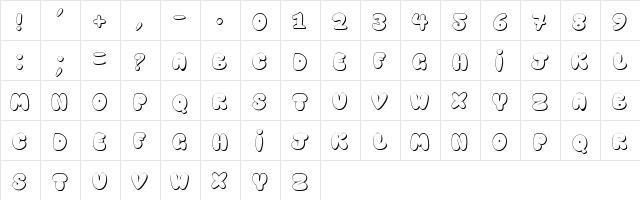 Happy brown cat shadow Regular  glyph index