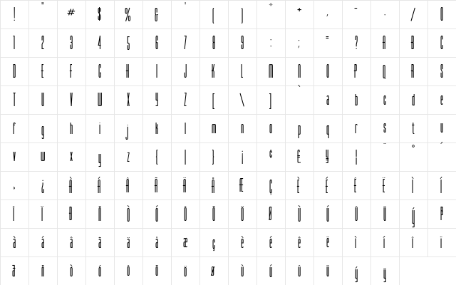 VarickaLC Regular  glyph index
