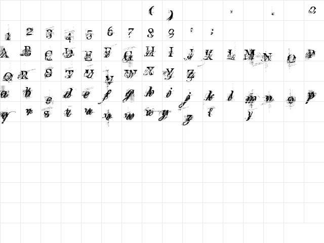 turbo ripped Regular  glyph index