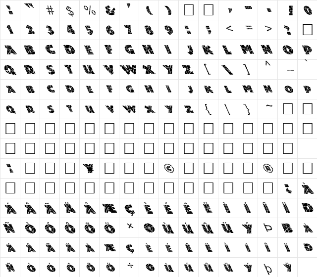 FZ JAZZY 24 CRACKED LEFTY Normal  glyph index