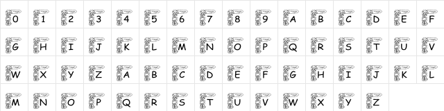 pf_tropical Regular  glyph index