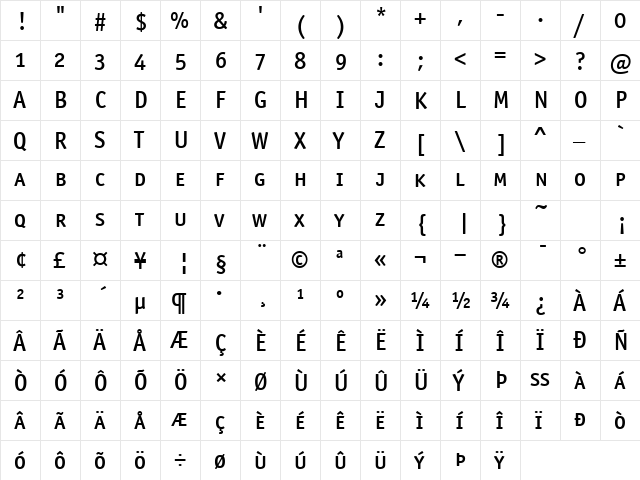 OfficinaSanMdSCITCTT Medium  glyph index