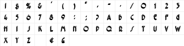 Ferio Display Caps SSi Regular  glyph index