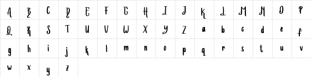 Bugs_Bony Regular  glyph index