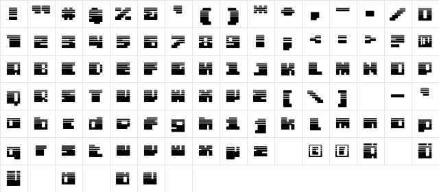 DS PTRLDizel Regular  glyph index