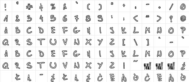 gLIDEPATh Regular  glyph index