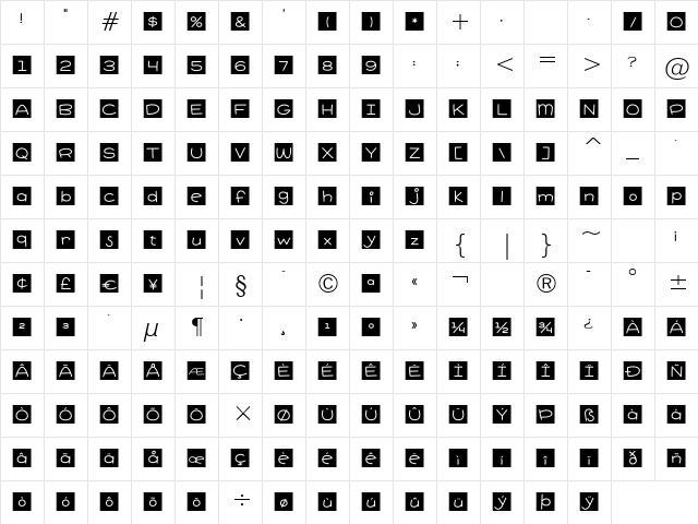 Pie Contest BTN Cameo Rev Regular  glyph index