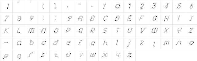 Space Regular  glyph index