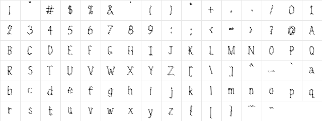 Rivalry Regular  glyph index