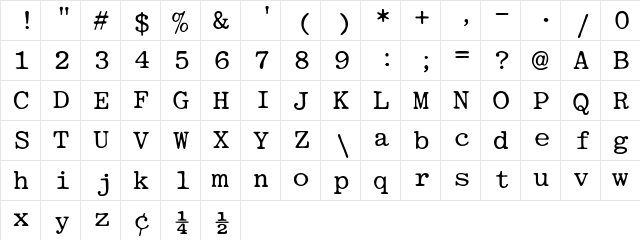Book Book  glyph index