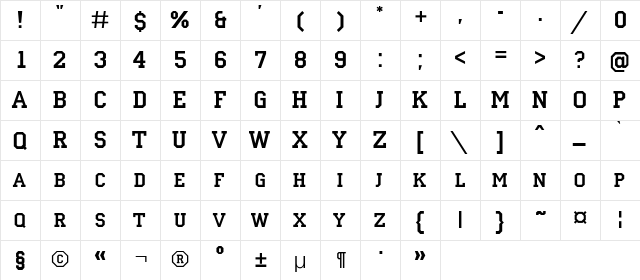 a_CampusCaps Regular  glyph index