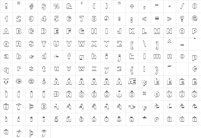 FZ BASIC 13 HOLLOW Normal  glyph index