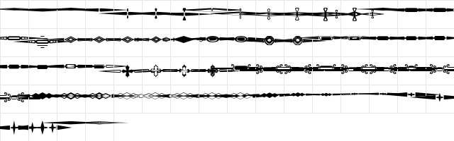 TFDashes Regular  glyph index