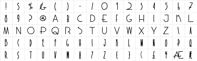 Rispadhd Regular  glyph index