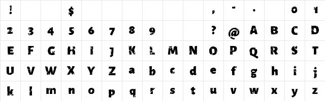 CF Seek and Destroy PERSO Regular  glyph index