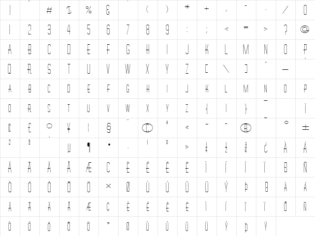 Wire-Extended Normal  glyph index