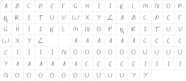 Breezy Bolton DEMO Sans  glyph index