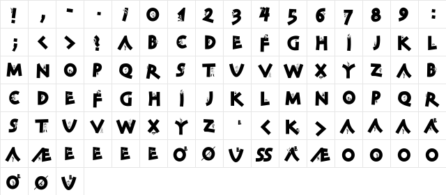 CorrosClassicClimbers Regular  glyph index