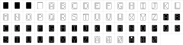 Domino bred Regular  glyph index