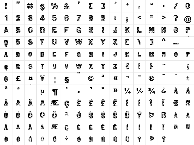Bunting 1 Normal  glyph index