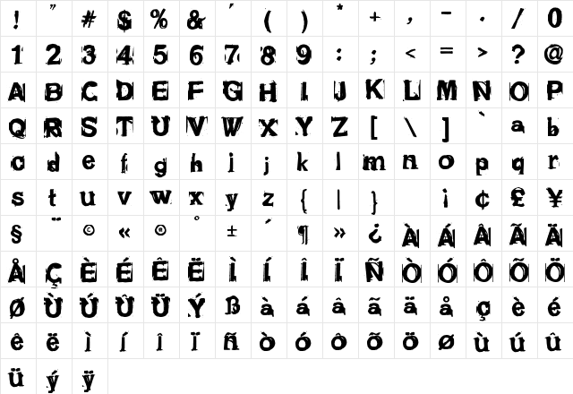 SCRITTOPOLITTOFREAKO Medium  glyph index