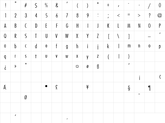 Thank You 10 Regular  glyph index