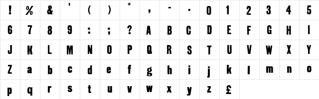 GrotRough Regular  glyph index