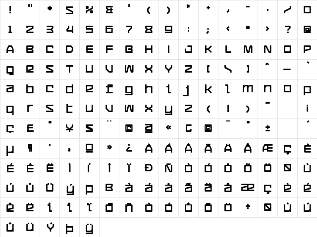 CommunityService Black  glyph index