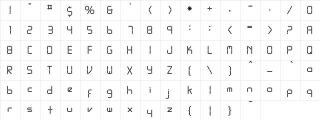 Segmental Regular  glyph index