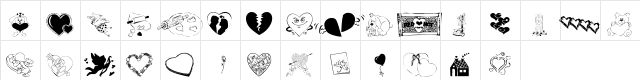 KR Belated Valentine Regular  glyph index