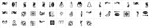 ChristmasMTOne Regular  glyph index