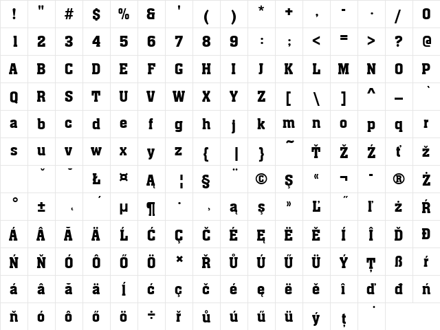 AachenDEEMed Regular  glyph index