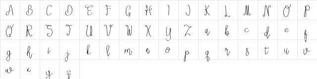 Setia winers Regular  glyph index