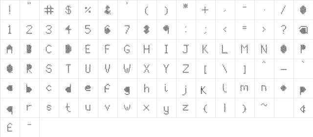Mesh Stitch Regular  glyph index