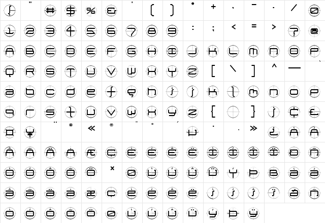 FutureKill Medium  glyph index