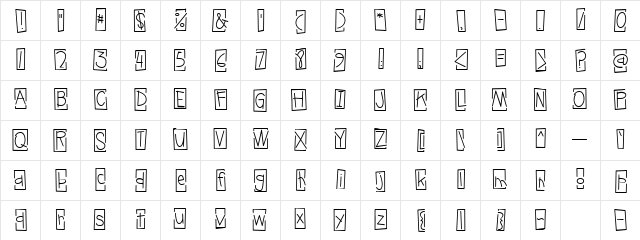 CK Ticker Tab Regular  glyph index