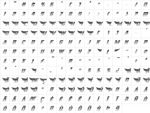 American Kestrel Gradient Regular  glyph index