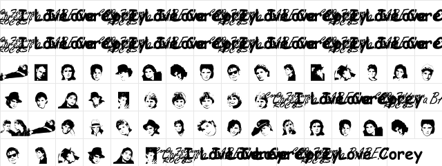 We Love Corey Regular  glyph index