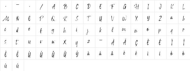 Gradness Regular  glyph index