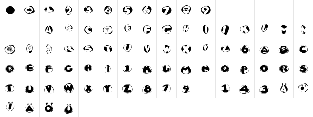 ValentineFlies Regular  glyph index