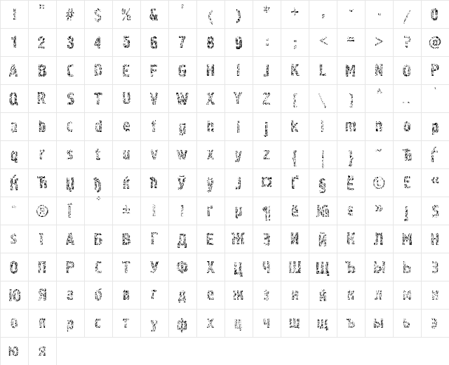 Pollock4C Regular  glyph index