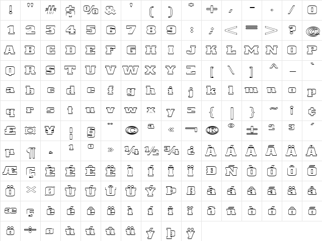 FZ BASIC 53 HOLLOW EX Normal  glyph index